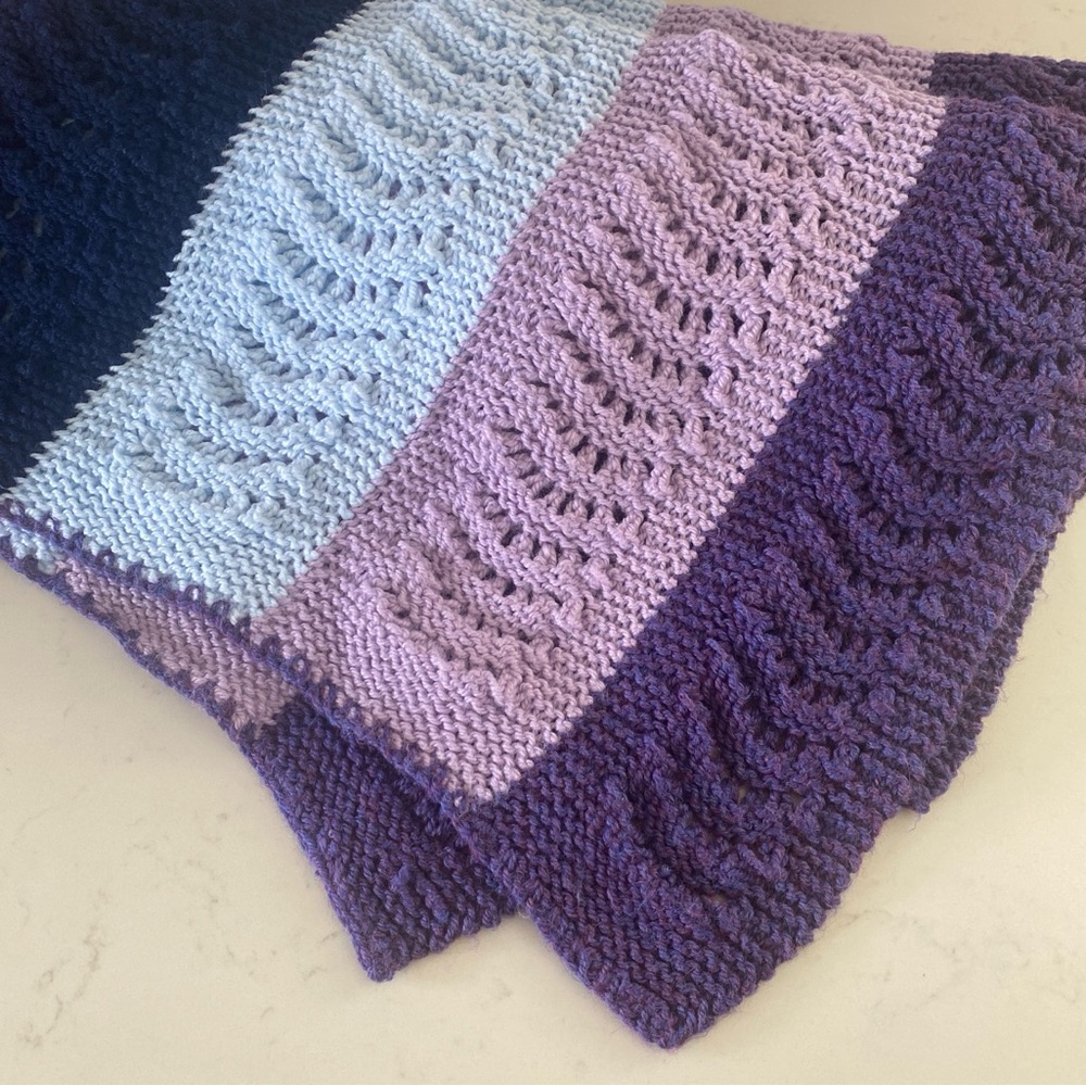 Pretty Colored Handmade Crocheted Lap Blanket